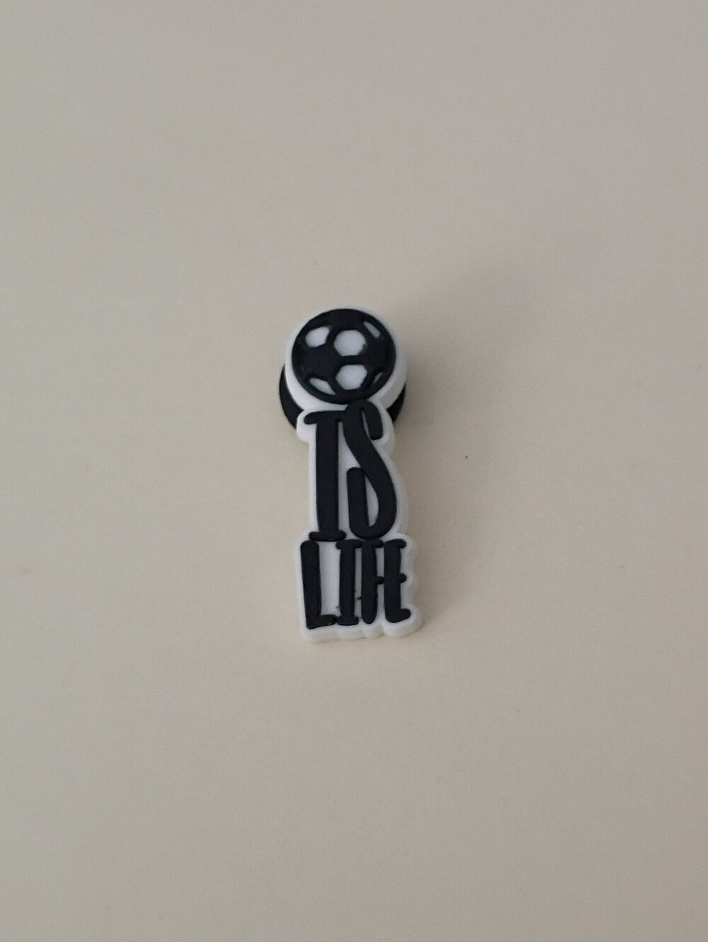 10 for $10 Jibbitz Croc Charm - Soccer Is Life Soccer Ball On Black Words